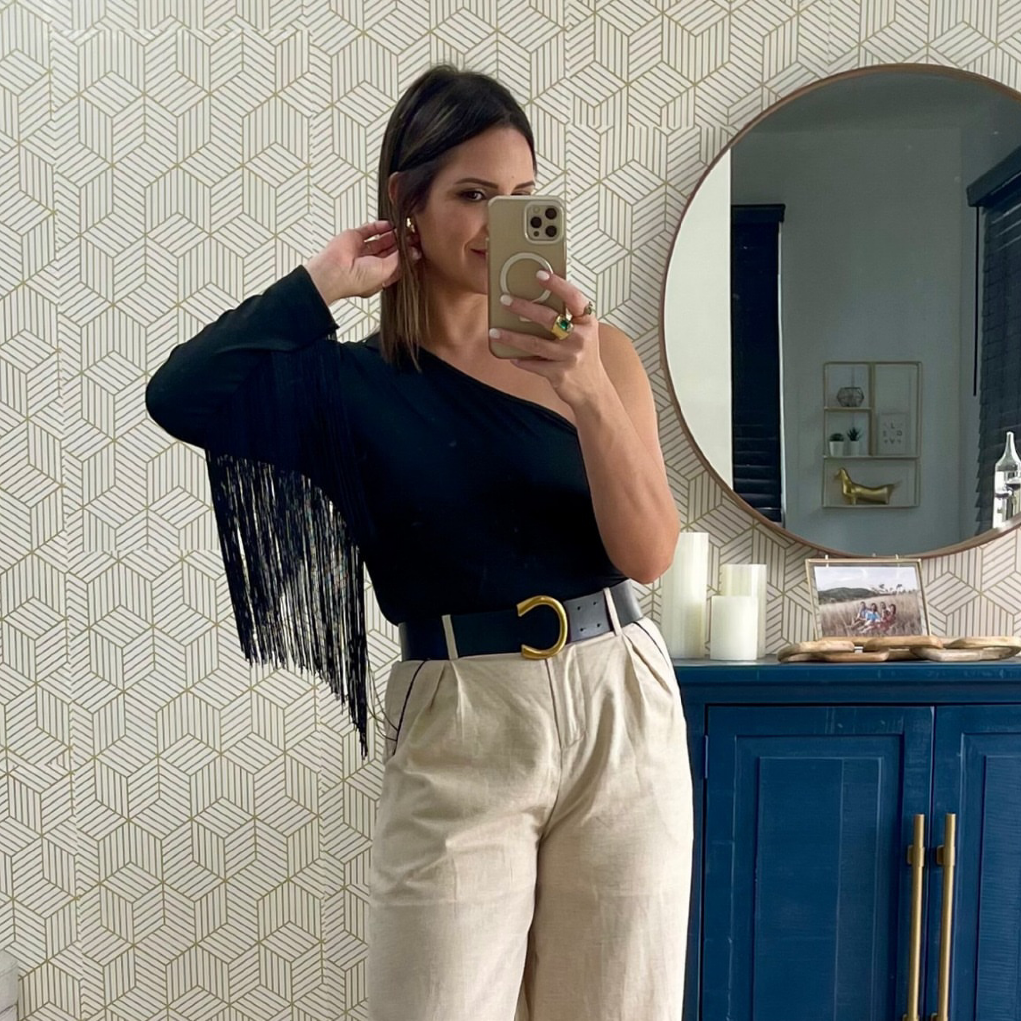 Body con mangas con flecos