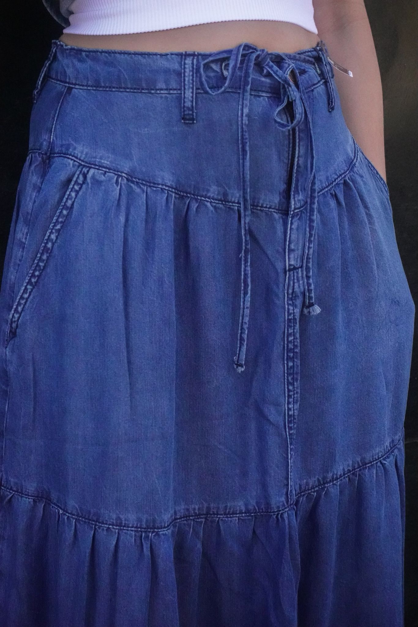Falda vaquera con volantes